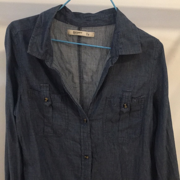 Old Navy Soft Denim Blue Long Sleeve Shirt with Pockets Size S - Picture 4 of 4